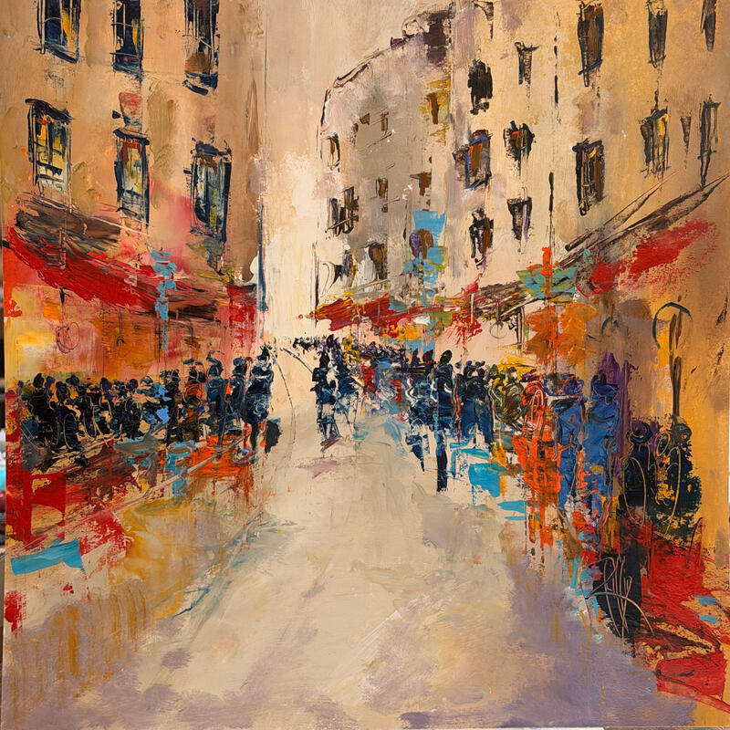 Painting Rue sans soif by Raffin Christian | Painting Figurative Urban Oil