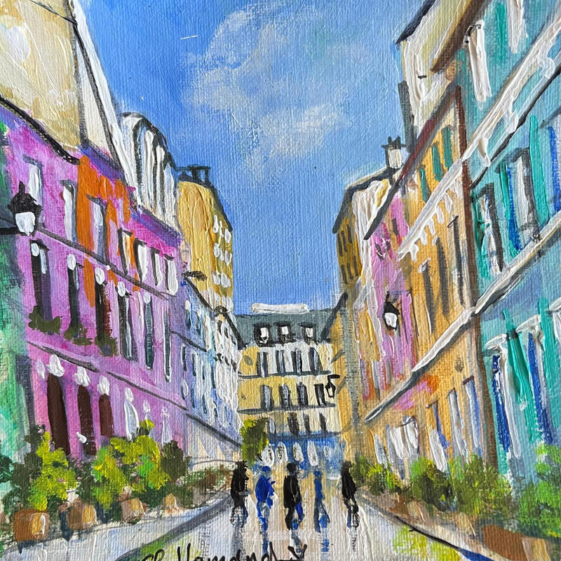 Painting Éclat de la rue Cremieux Paris by Lallemand Yves | Painting Figurative Urban Acrylic