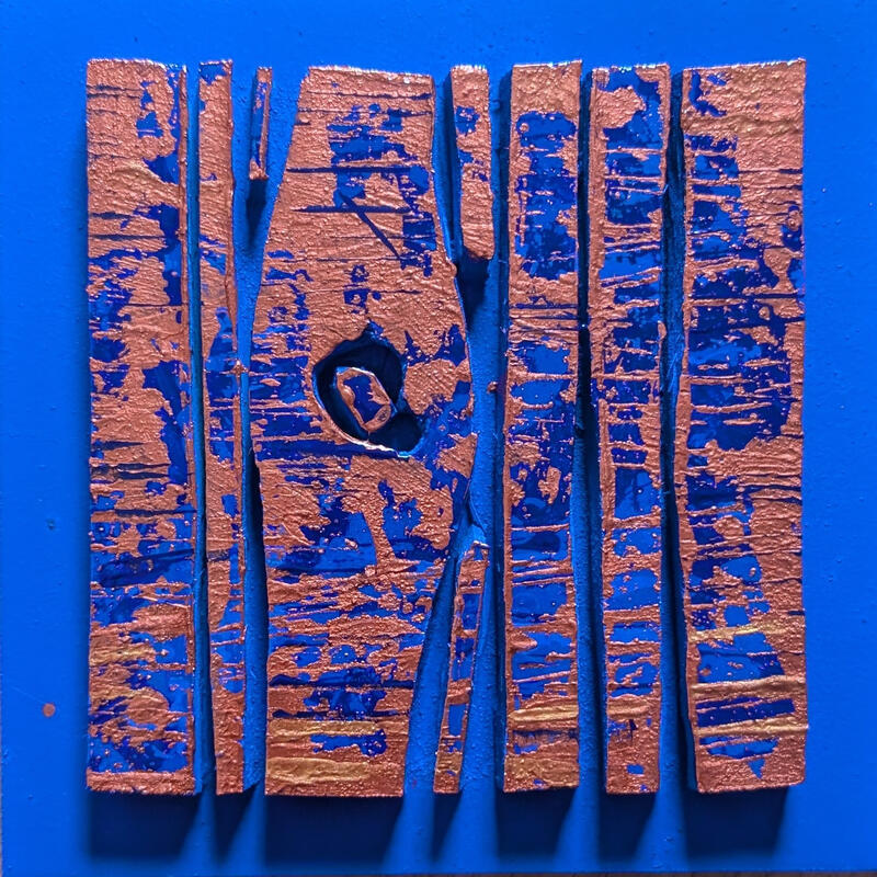 Painting Bc8 impression bleu cuivre by Langeron Luc | Painting Subject matter Wood Acrylic Resin