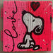 Peinture Snoopy love par Marie G. | Tableau Pop-art Icones Pop Bois Acrylique