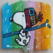 Peinture F3 Journée au ski par Marie G. | Tableau Pop-art Icones Pop Bois Acrylique