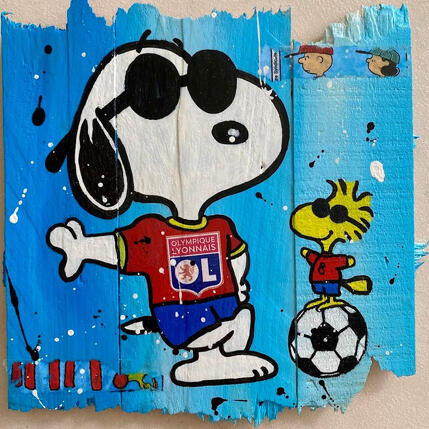 Painting Olympique Lyonnais by Marie G.  | Painting