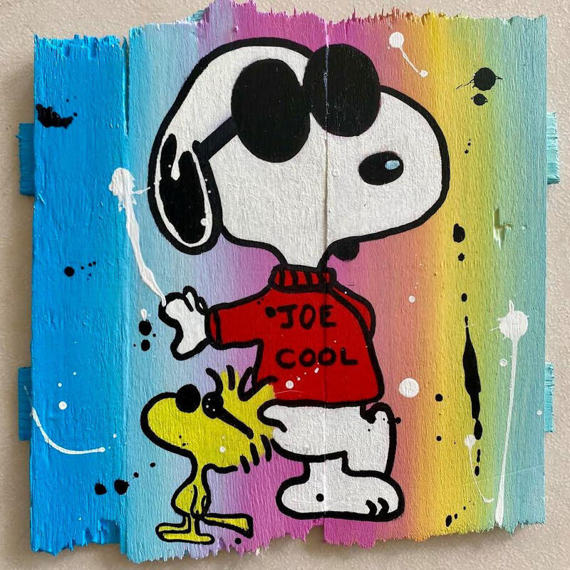Painting Joe cool by Marie G. | Painting Pop-art Pop icons Wood Acrylic
