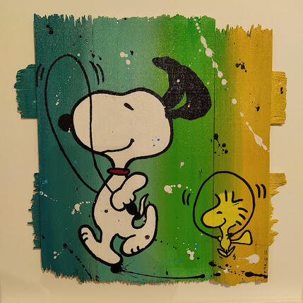 Painting Saute qui peut by Marie G. | Painting Pop-art Acrylic, Gluing Pop icons