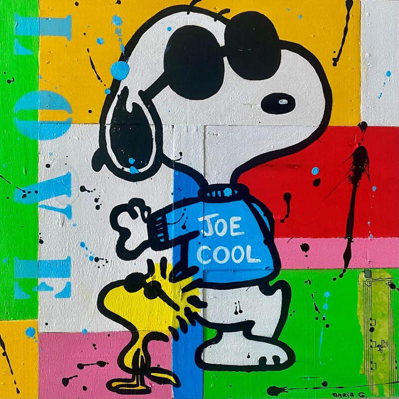 Painting Joe cool by Marie G. | Painting Pop-art Pop icons Wood Acrylic