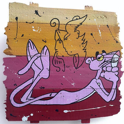 Peinture F4 La panthère et Cocteau par Marie G.  | Tableau