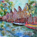 Painting Flowerfull canal  by Solveiga | Painting Acrylic