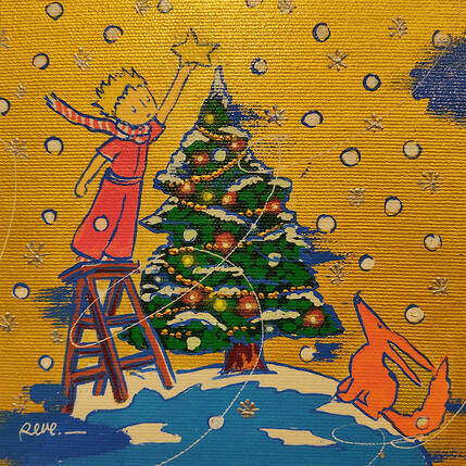 Gemälde Noël sur l'astéroïde von Revel | Gemälde Pop-Art Pop-Ikonen