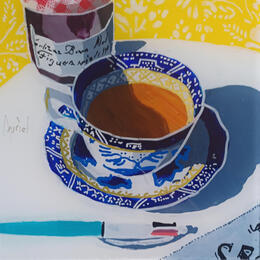 Painting Il lui écrirait une carte postale by Auriol Philippe | Painting Figurative Acrylic, Plexiglass, Posca Still-life