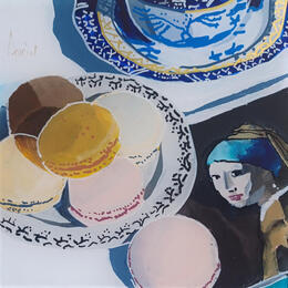 Painting Le macarons étaient déraisonnables by Auriol Philippe | Painting Figurative Acrylic, Plexiglass, Posca Still-life