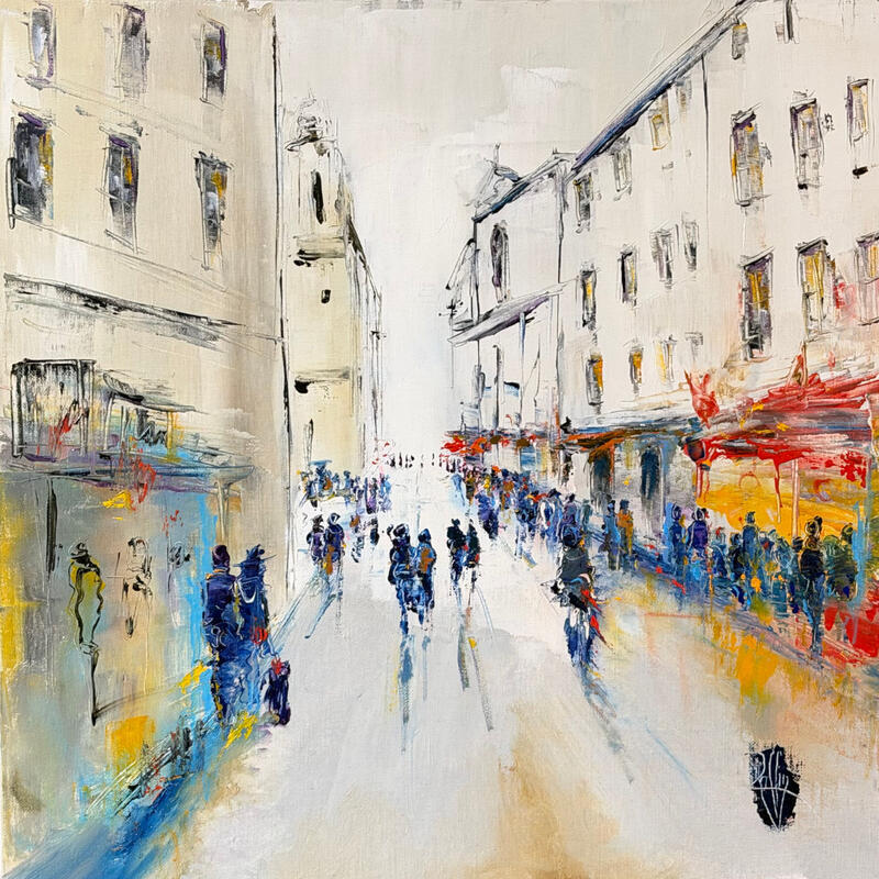 Painting Rue passante by Raffin Christian | Painting Figurative Urban Oil