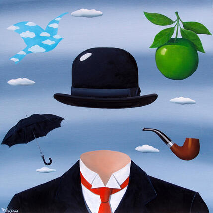 Painting Magritte's man by Trevisan Carlo | Painting