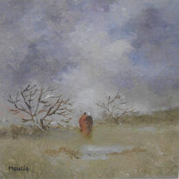 Peinture Quand l'hiver est là par Moulia Francis | Tableau Figuratif Huile Nature