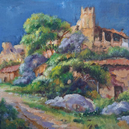 Painting Castillo de Chinchilla by Cabello Ruiz Jose | Painting