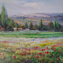 Peinture Campo florido par Cabello Ruiz Jose | Tableau