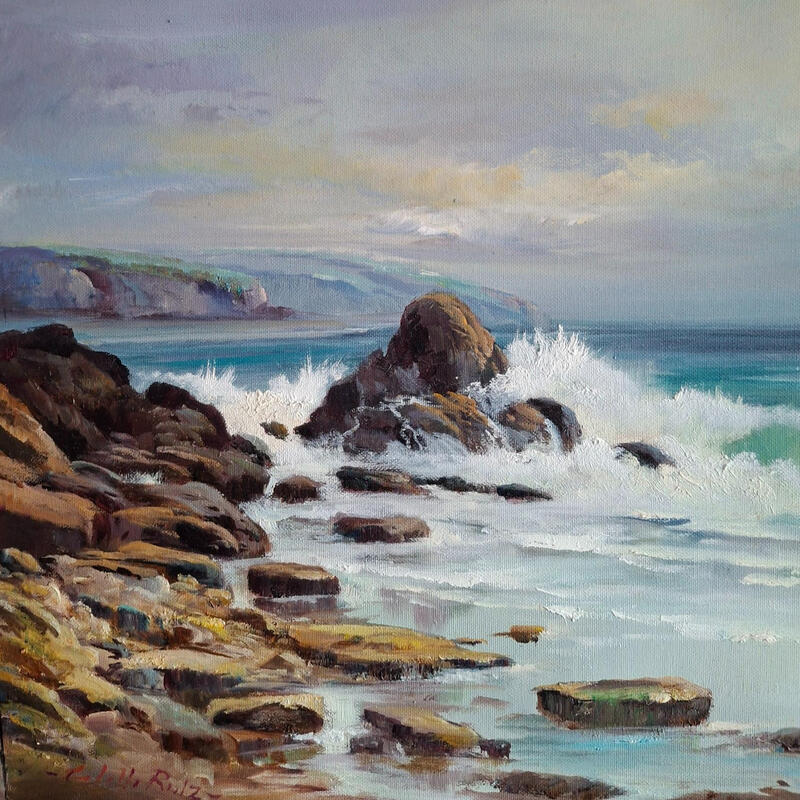 Gemälde Rocas marinas von Cabello Ruiz Jose | Gemälde Figurativ Marine Öl