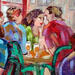 Gemälde Un après-midi sans rien de prévu von Ral Lourdes | Gemälde Figurativ Alltagsszenen Acryl
