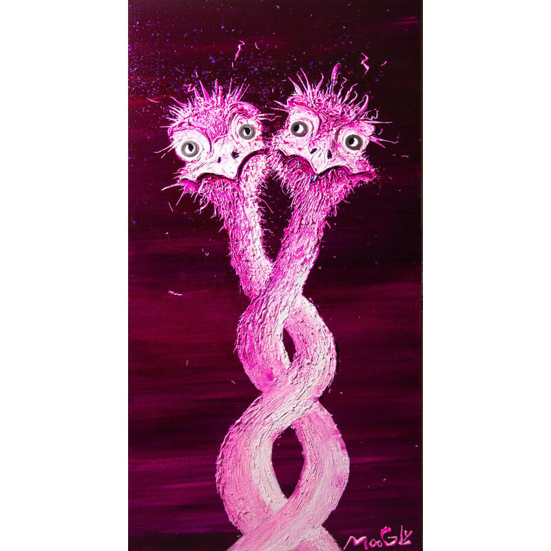 Peinture ENTORTILLUS par Moogly | Tableau Art Singulier Acrylique, Pigments, Résine Animaux