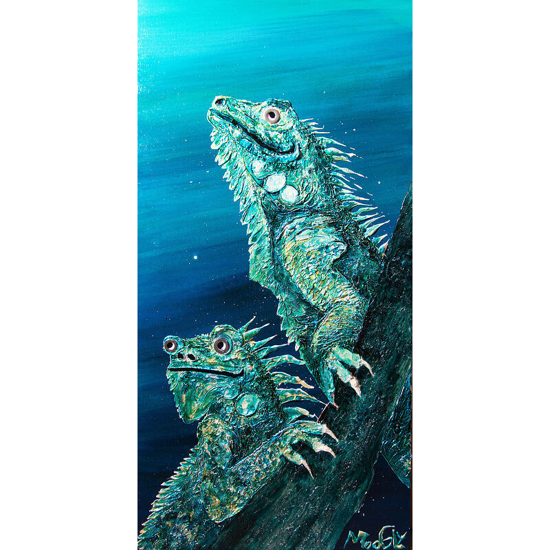 Painting ACOLYTUS by Moogly | Painting Raw art Acrylic, Pigments, Resin Animals