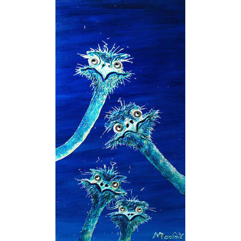 Peinture ETOURDISSIMUS par Moogly | Tableau Art Singulier Acrylique, Pigments, Résine Animaux