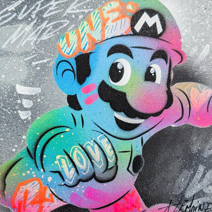 Gemälde Mario von Lemoine Mael | Gemälde Pop-Art Acryl, Graffiti Pop-Ikonen