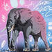 Gemälde Eléphant rose von Lemoine Mael | Gemälde Pop-Art Pop-Ikonen Graffiti Acryl
