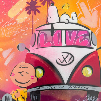 Painting Snoopy by Lemoine Mael | Painting Pop-art Acrylic, Graffiti Pop icons
