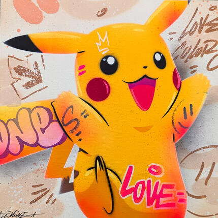 Painting Pikachu by Lemoine Mael | Painting Pop-art Acrylic, Graffiti Pop icons