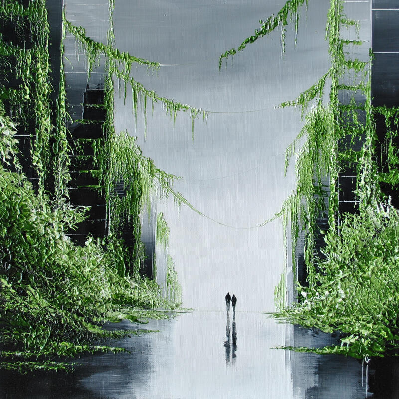 Painting A la recherche du temps innocent by Galloro Maurizio | Painting Figurative Urban Oil