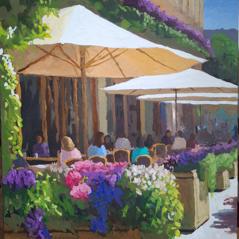 Peinture Café et Fleurs par Murgatroyd Daniel | Tableau