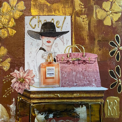 Peinture Effluves  par Romanelli Karine | Tableau Figuratif Acrylique, Collage Mode