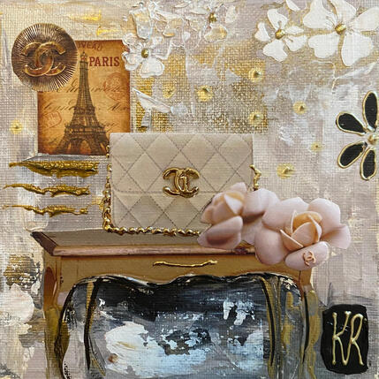 Painting C’est Paris by Romanelli Karine | Painting Figurative Acrylic, Gluing Mode