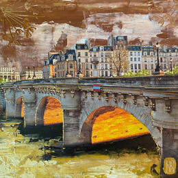 Painting Paris sur Seine by Romanelli Karine | Painting
