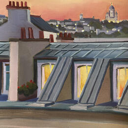 Gemälde Les toits de Paris  von Alice Roy | Gemälde Figurativ Acryl Alltagsszenen