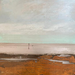 Painting Promenade  by Mahieu Bertrand | Painting Figurative Metal Landscapes