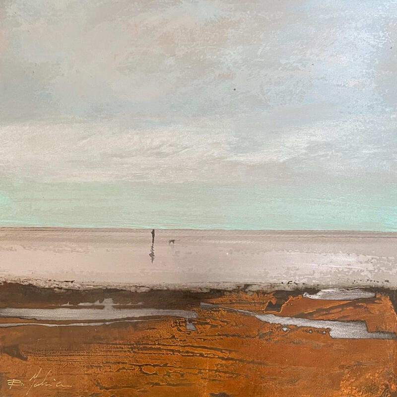 Gemälde Promenade von Mahieu Bertrand | Gemälde Figurativ Landschaften Metall