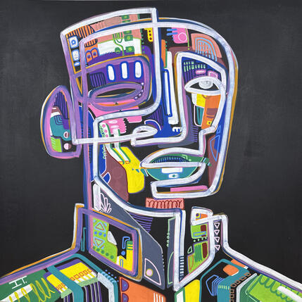 Painting Circuit coloré  by Detovart | Painting