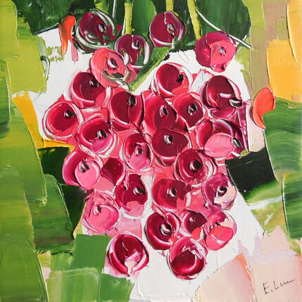 Painting Red currant by Lunetskaya Elena | Painting Figurative Oil Landscapes, Minimalist, Nature