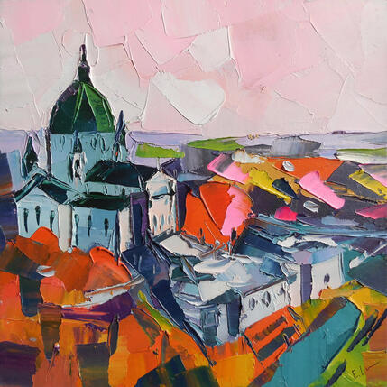 Painting Saint Joseph's Oratory by Lunetskaya Elena | Painting Figurative Oil Landscapes, Pop icons, Urban