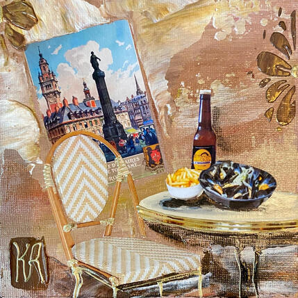 Painting Local by Romanelli Karine | Painting Figurative Acrylic, Gluing Life style, Urban
