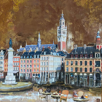 Painting Lille la belle by Romanelli Karine | Painting Figurative Acrylic, Gluing Life style, Urban