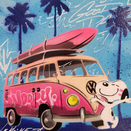 Painting Snoopy's Pink Van by Lemoine Mael | Painting