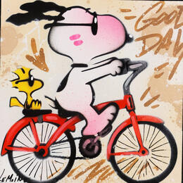 Painting Snoopy on the bike by Lemoine Mael | Painting