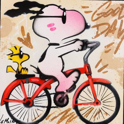 Painting Snoopy on the bike by Lemoine Mael | Painting