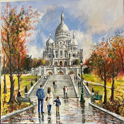 Painting Sous les couleurs de Monmartre by Lallemand Yves | Painting