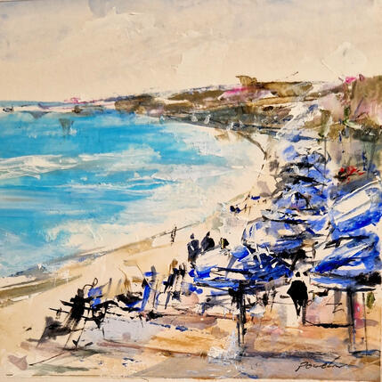 Painting Rendez-vous sur la plage by Poumelin Richard | Painting