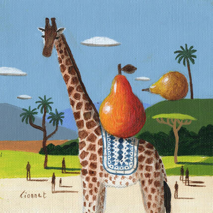 Painting Girafe aux poires by Lionnet Pascal | Painting