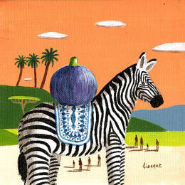 Painting Zèbre à la figue by Lionnet Pascal | Painting