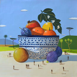 Painting Coupe de fruits by Lionnet Pascal | Painting