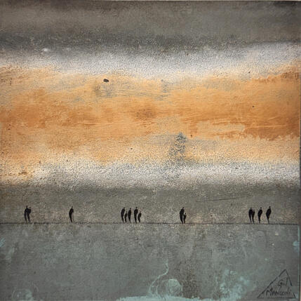 Painting Laora by Manconi Gil | Painting Subject matter Metal, Upcycling Landscapes